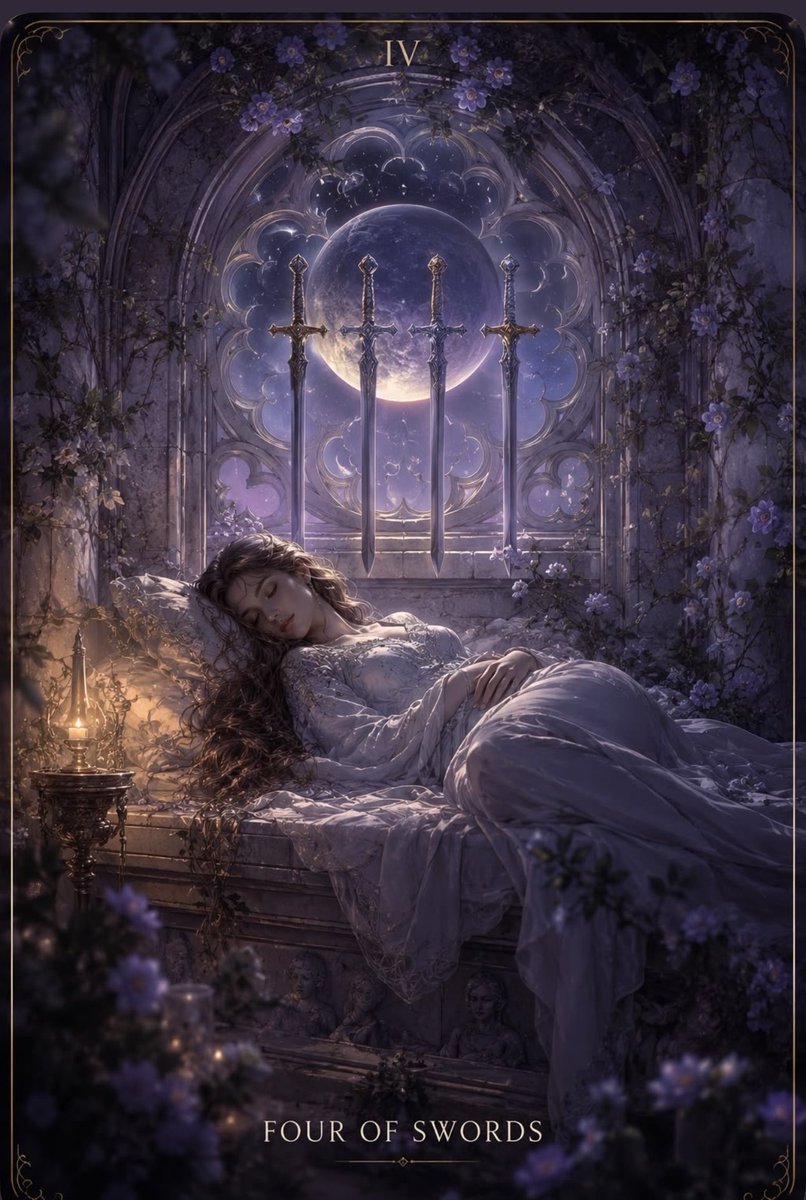 dollyadly's tweet photo. My current energy is * 4 of swords * https://t.co/wsiZDEvmKA