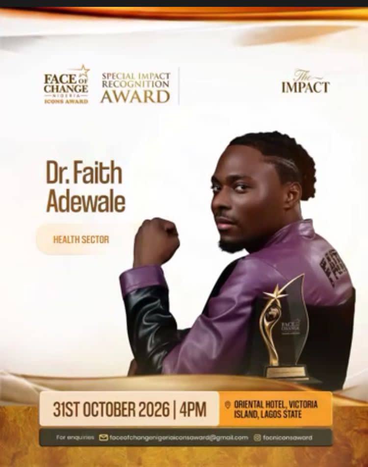 doyinyemi678's tweet photo. THE IMPACT IS IMPACTING!πππ₯π
Congratulations to my Fav @faith_adewale_
On winning the healthcare Impact Award of the Year!πππ A well deserved recognition for a man doing amazing things
Proud of you alwaysππππ
#FaithAdewale
#FaceOfChange
#Faithfuls https://t.co/vGSc2kEE11