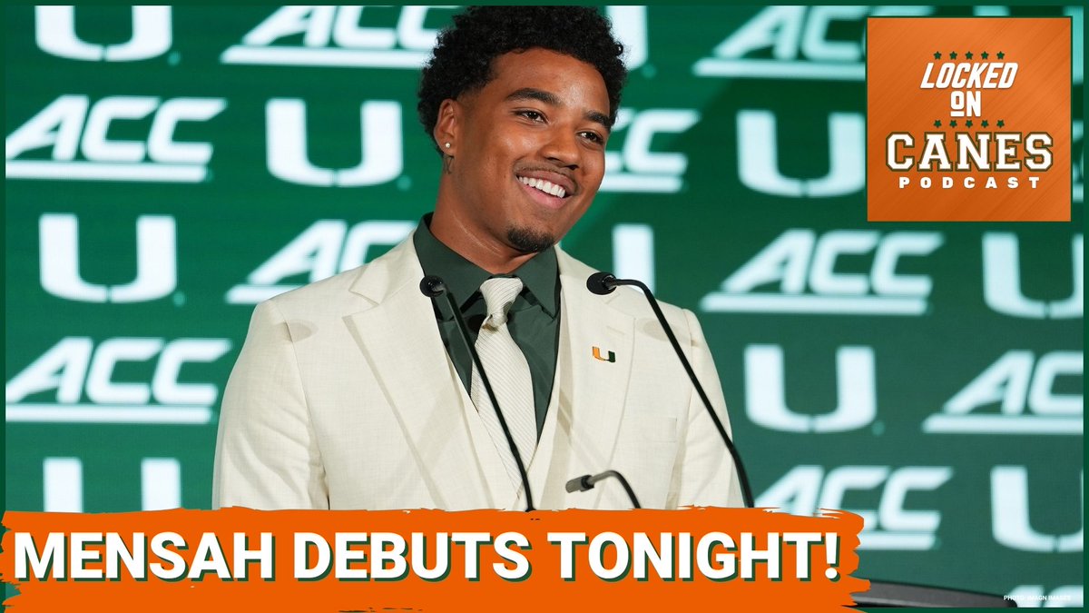 LockedOnCanes's tweet photo. NEW EPISODE!!! JOIN US!
What To Expect in Darian Mensah's first MIAMI GAME TONIGHT
• What a perfect debut would look like
• Stanford’s injury chaos
• O-line concerns and playmakers to watch https://t.co/HqMYLxXd8e