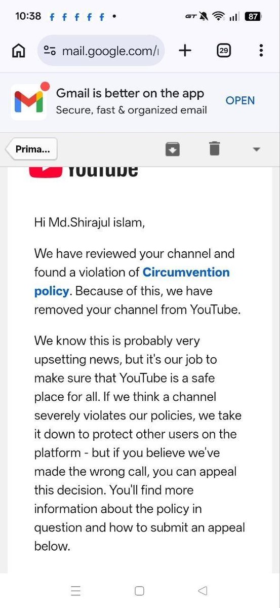 mariyaf6wu's tweet photo. Hello @YouTube  @TeamYouTube,

I kindly request a manual review of my YouTube channel. Please take a look at the channel and review it according to YouTube’s policies and guidelines.

Channel Link:
https://t.co/Q6CtWeGv2b
@TeamYouTube https://t.co/ycujp0JYyH
