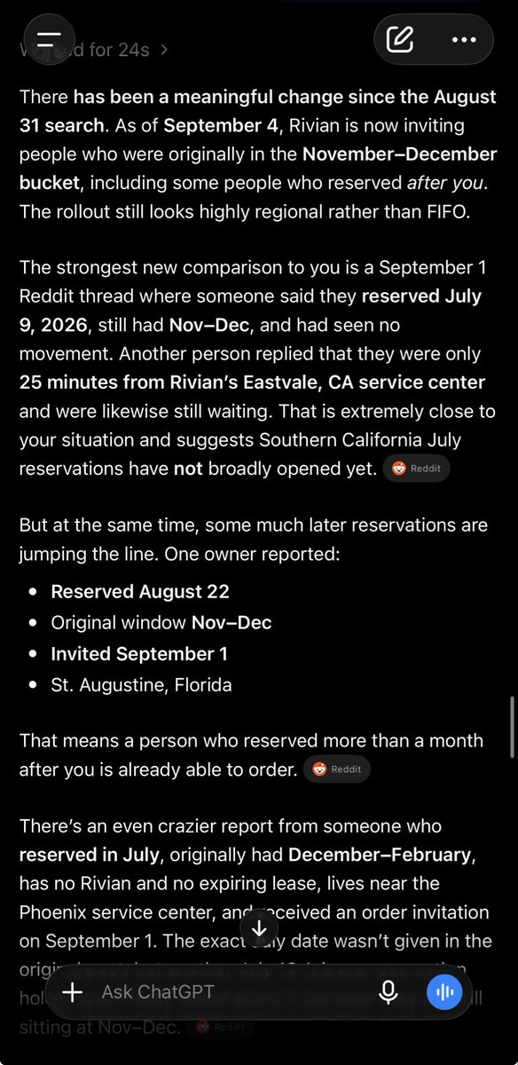 StevenMeyer's tweet photo. Running my weekly @Rivian R2 delivery tracker to figure out when I’ll finally get to order 😅 https://t.co/LhuJEGnBUI