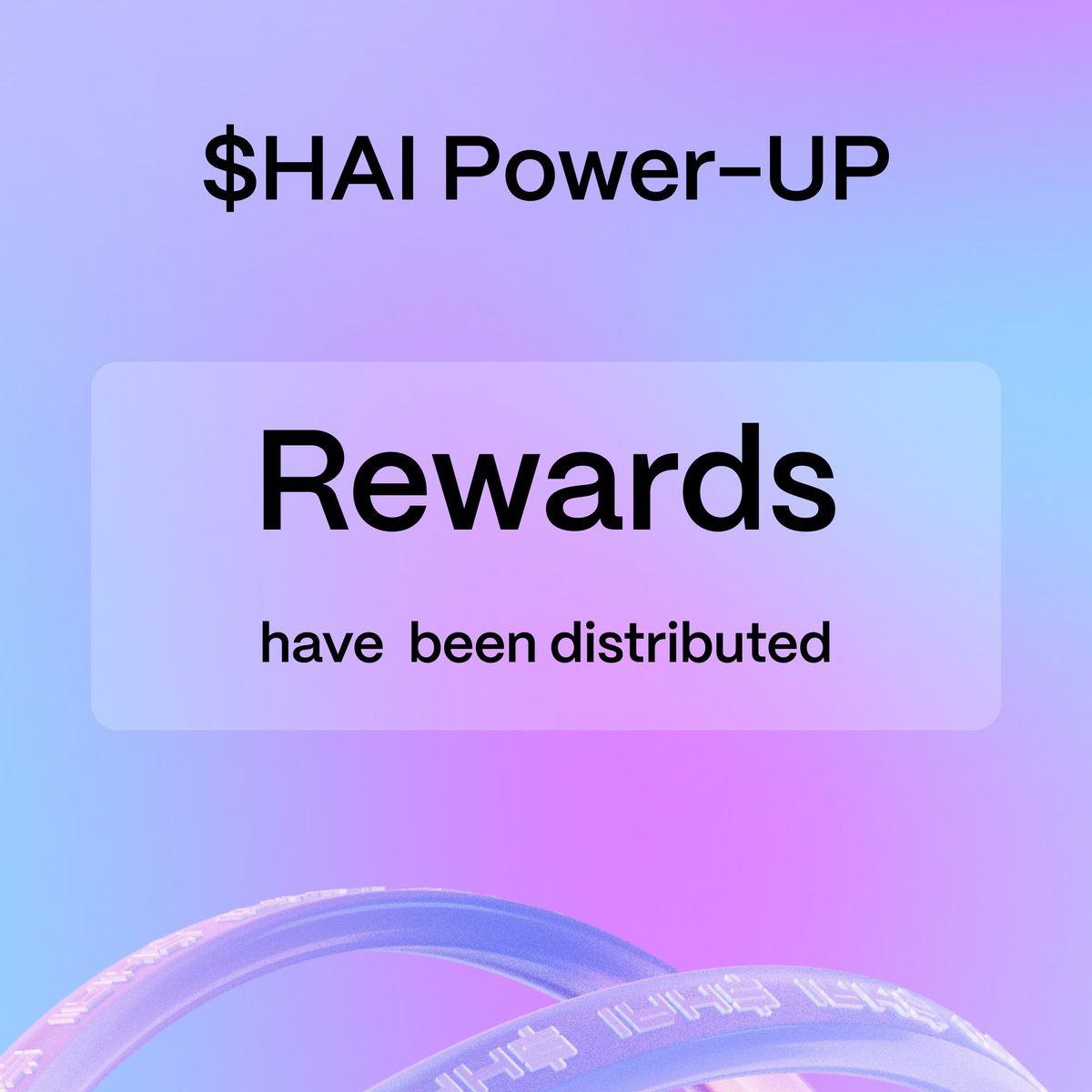 hackenai's tweet photo. HAI Power-Up rewards are out ✅

All eligible rewards have now been sent.

Huge thanks to everyone who deposited, HODLed, and joined the campaign.

Check your VeChain wallet and make sure your $HAI has landed. https://t.co/RmX5bZarM1