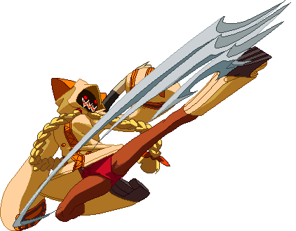 GrimoireIndex's tweet photo. Prior to the Dark War, Jubei had volunteered his genes for use in creating biological weapons that eventually became the Kaka clan.

They inherited his ability to enlarge their razor sharp claws, both on hands and feet. Tao's platform shoes have slits in them for this purpose. https://t.co/mdIynFujwj