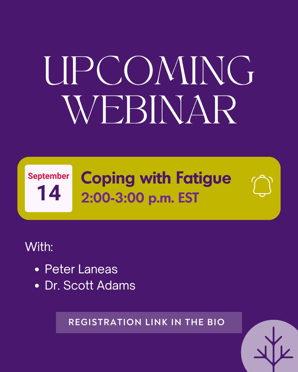 LymphomaCanada's tweet photo. Join us for our upcoming webinar, Coping with Fatigue, where Dr. Scott Adams and Peter Laneas will discuss both the biological and psychosocial factors contributing to fatigue and highlight evidence-based strategies to manage it. Register today: https://t.co/Wbk1VZxdBD https://t.co/IQFyjEb8F7