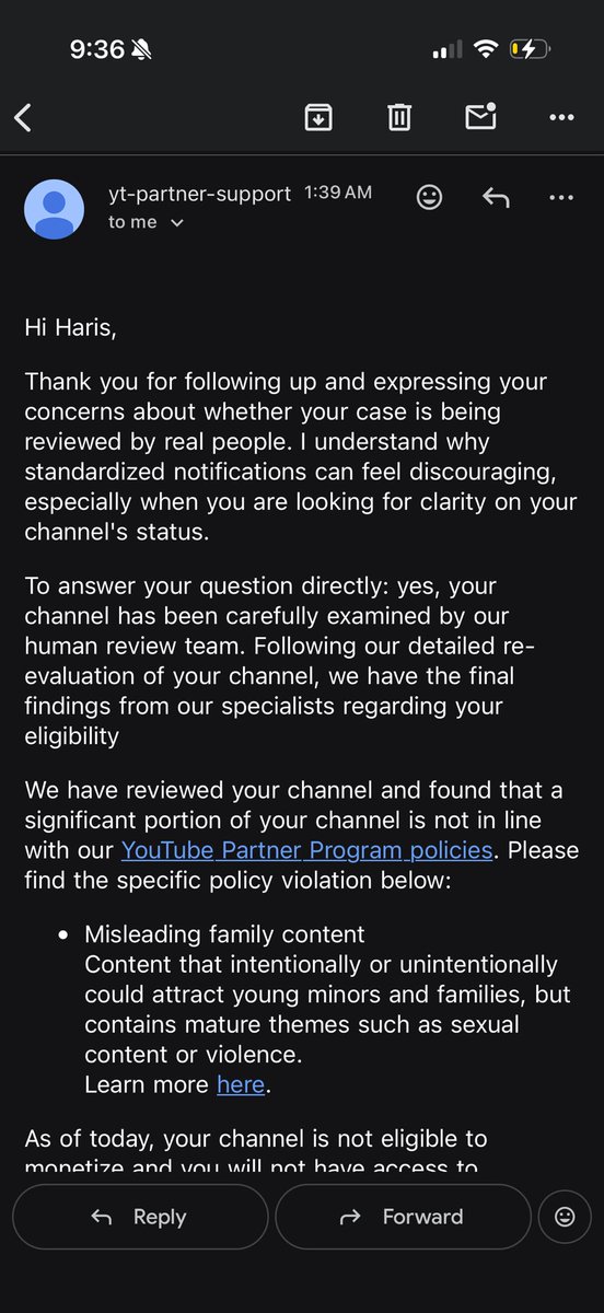 Cowlos2's tweet photo. Hey @TeamYouTube once again I have got another email with your Ai getting my name wrong! This is unprofessional and honestly disrespectful. THIS IS MY LIVELIHOOD AND IT FEELS LIKE IT IS NOT BEING TAKEN SERIOUSLY IN REGARDS TO MY DEMONETIZATION

https://t.co/4atvyrHi70 https://t.co/dFNfr2PonC