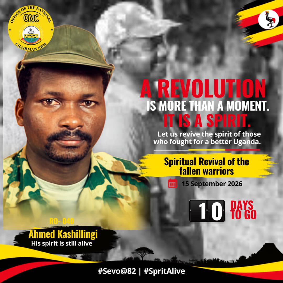 Yenzeweraga's tweet photo. A revolution is a spirit. 10 days to the Spiritual Revival of the fallen warriors. We remember Ahmed Kashillingi and all who fought for Uganda. Their spirit lives on. #Sevo@82
#SpritAlive
#ONCUpdates https://t.co/gX3UEM5Pb9