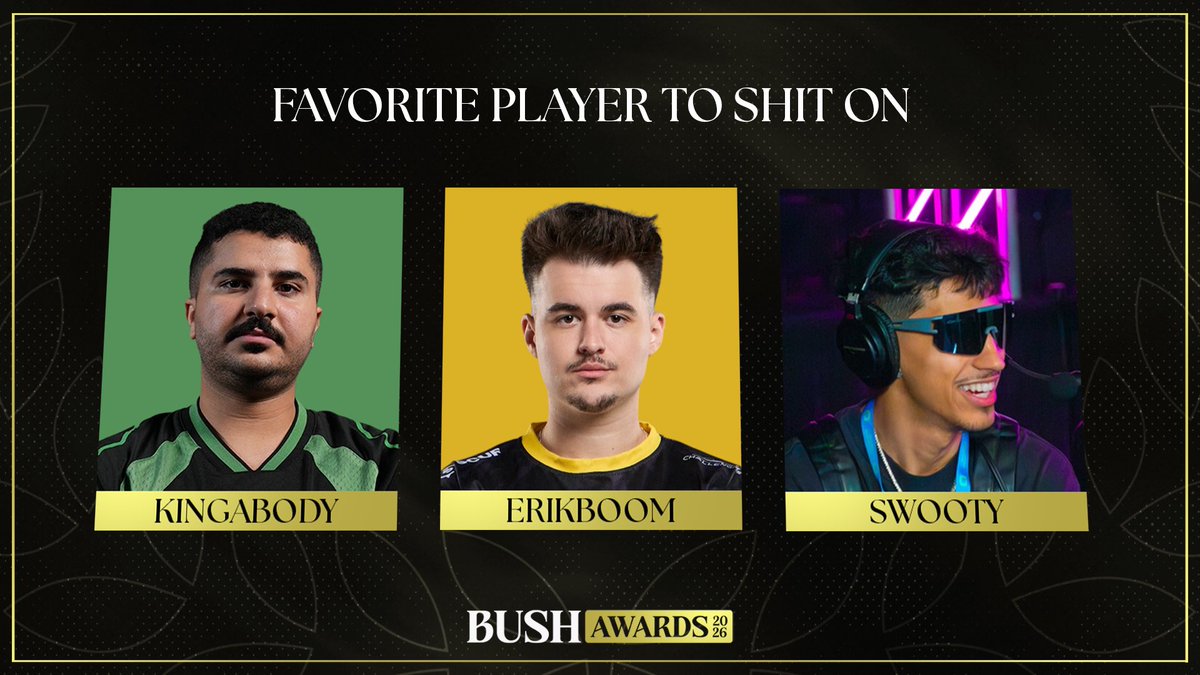 Telluride Bush Gaming: The #unshaven have spoken,,,here are the Finalists for Favorite Player to Shit On 🏆