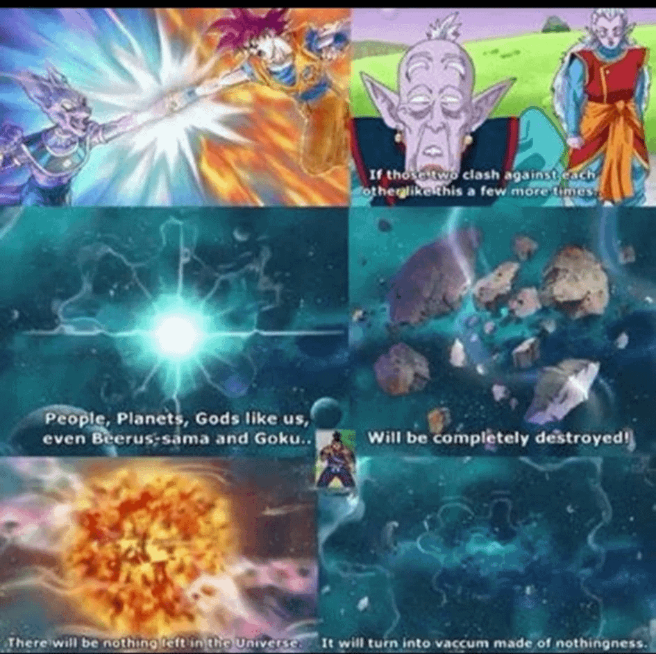 MvsCAnimated's tweet photo. @PastorPrideful Contradicts what?

This universe 7 destruction feat is from the first DBS arc https://t.co/196HBmfKn5