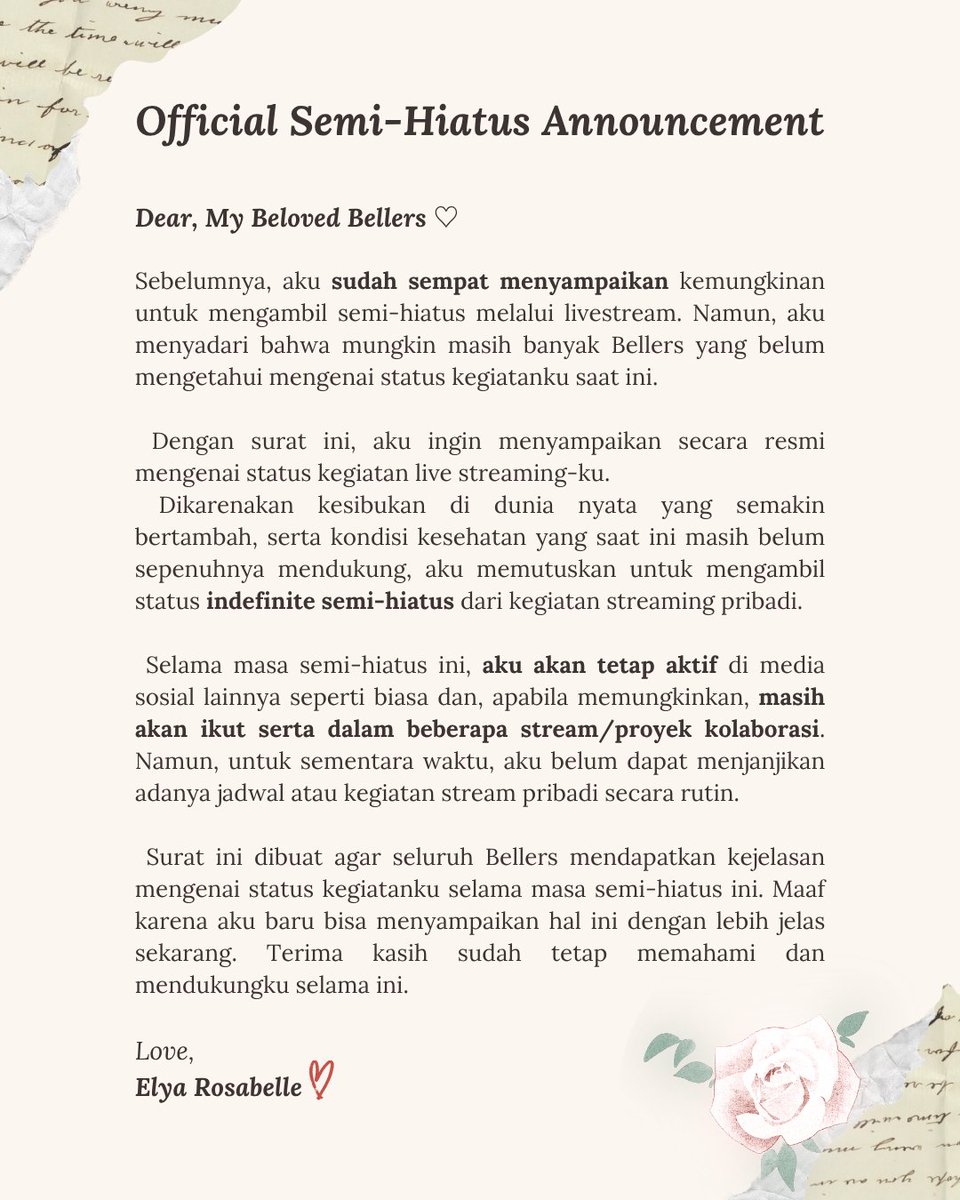 ElyaRosabelle's tweet photo. 🧸Sedikit Info 🌹
Mungkin beberapa Bellers sudah mengetahuinya, namun aku harap post ini dapat menjangkau lebih banyak Bellers ❤️ https://t.co/cxfw7jENvl