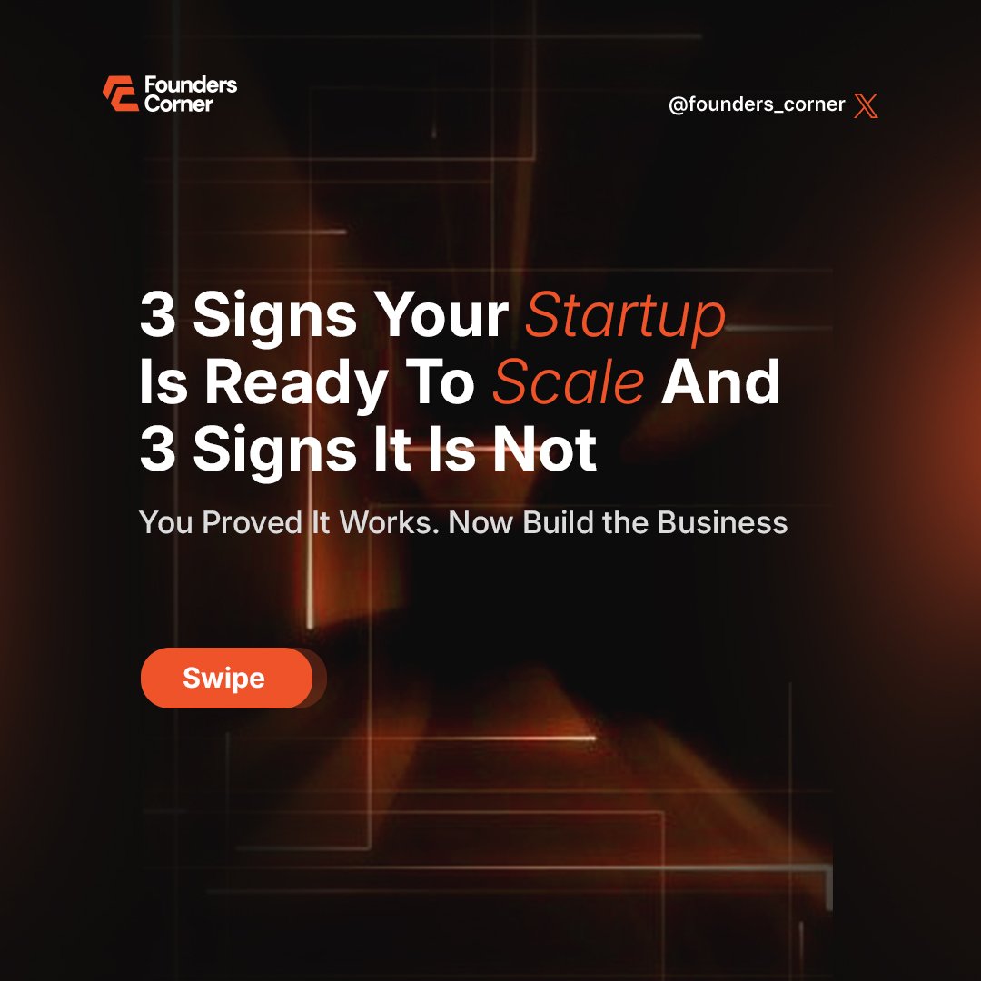 Founders_corner's tweet photo. Scaling too early is just failing faster with more money. 

Know the difference now👇 https://t.co/YnqnFCTFLj