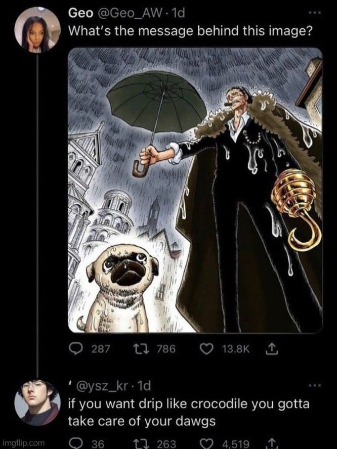 SHANKSTOPME's tweet photo. In honor of crocodile day, I’m posting this ss to remind everyone of this infamous saying https://t.co/WUTWhyM2pF
