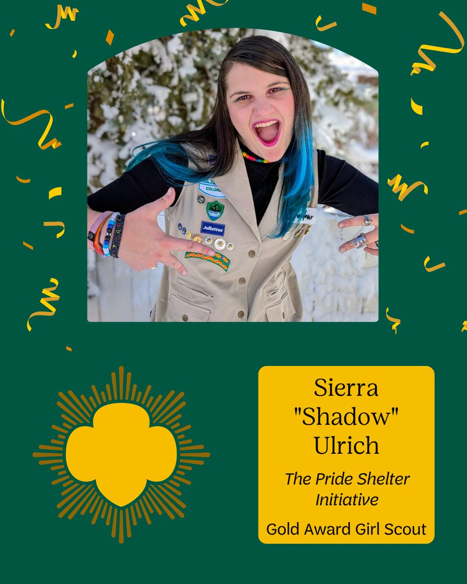 GSColo's tweet photo. Congratulations Shadow! For this Gold Award project, Shadow partnered with local organizations to gather and distribute 60 resource-filled backpacks for transgender individuals experiencing housing instability. https://t.co/uX3WwfF0iH