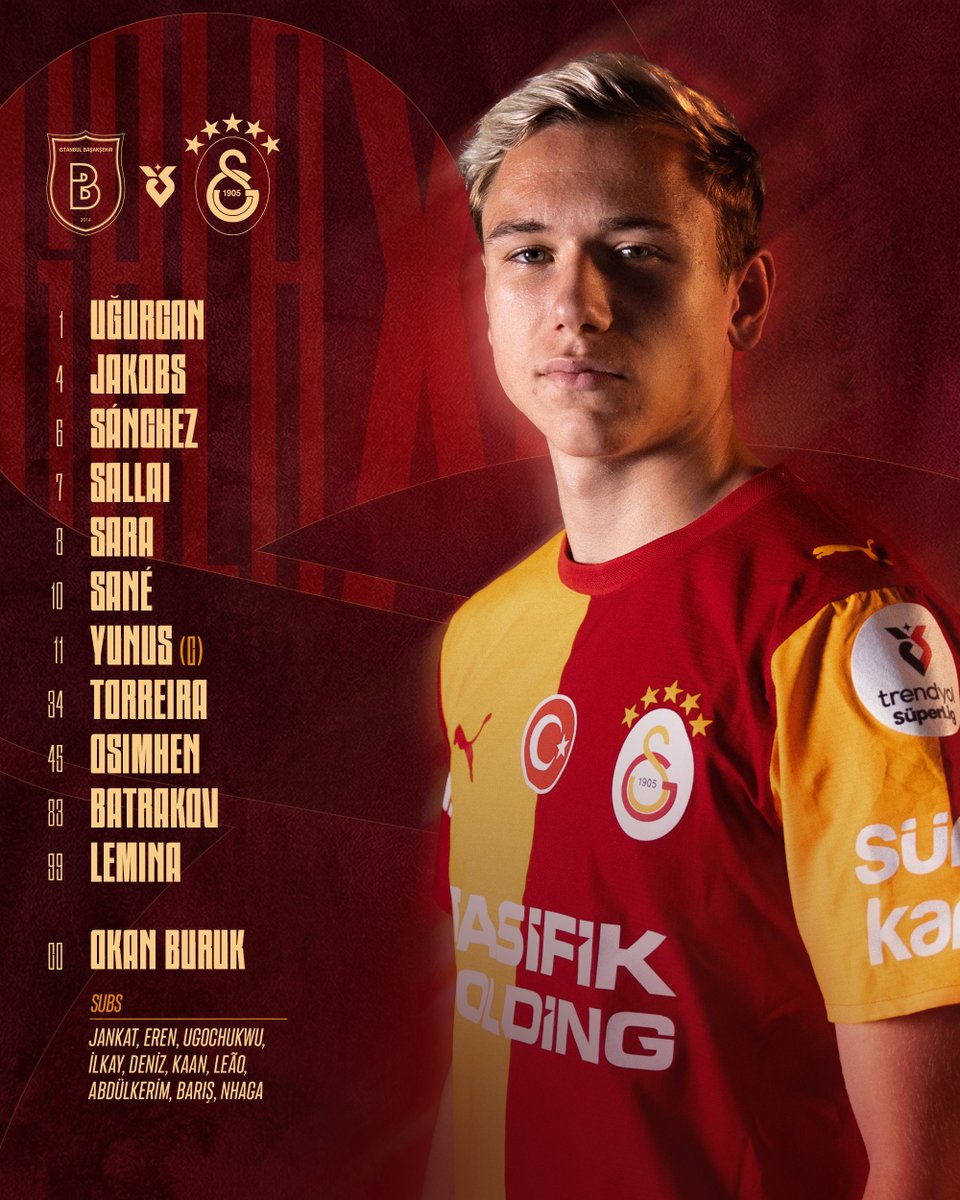 Galatasaray's tweet photo. Starting XI.

#IBFKGALA https://t.co/poUvpv7gJQ