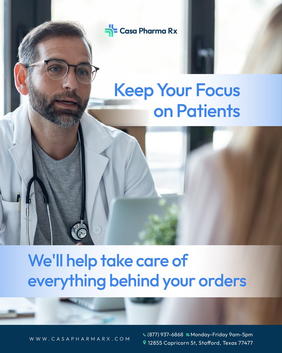 casapharma_RX's tweet photo. With a dedicated Account Specialist by your side, your practice has a direct point of contact for personalized support, streamlined communication, and a smoother ordering experience.
So you can spend less time managing logistics—and more time focused on your patients. https://t.co/nmLsfwI5Ma