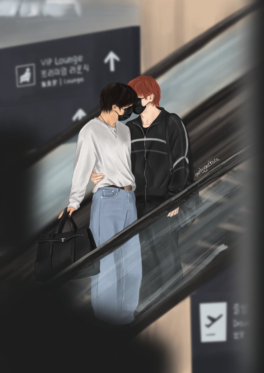 Onlyyourkara's tweet photo. Today at the airport, that's how it was dada 

#artminsung #minsung https://t.co/H7qR9fThpC