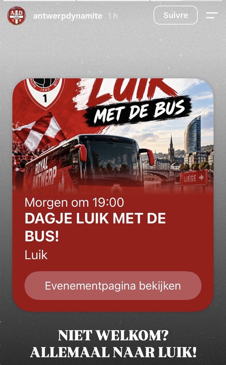 std_Liege's tweet photo. Les ultras antwerp dynamite annonce que vu qu'ils ne peuvent pas venir demain à Sclessin ils se donnent tous rendez-vous dans le centre de Liège ! https://t.co/E1vL7VTFxx