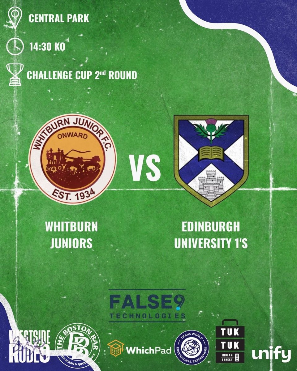 EdinburghUniAFC's tweet photo. EUAFC Weekend Fixtures⚽️

The 1s return to Whitburn in the Challenge Cup 2nd round tomorrow after a narrow defeat a couple weeks ago.

The 20s start out their league campaign tonight with a home game against Bonnyrigg🌹

#OCOL💚💙 https://t.co/qyxMbNxPnC