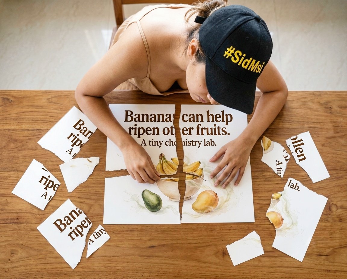 Tweet2Sid's tweet photo. 🍌 Bananas can help
ripen other fruits.

[ A #Sep2026Post by #SidMsi ]

As bananas ripen,
they release #ethylene,
a plant hormone
that promotes
ripening.

So that innocent
fruit bowl can become
a tiny chemistry lab.

[ #FoodScience | #Banana ] https://t.co/deXYirWjJL