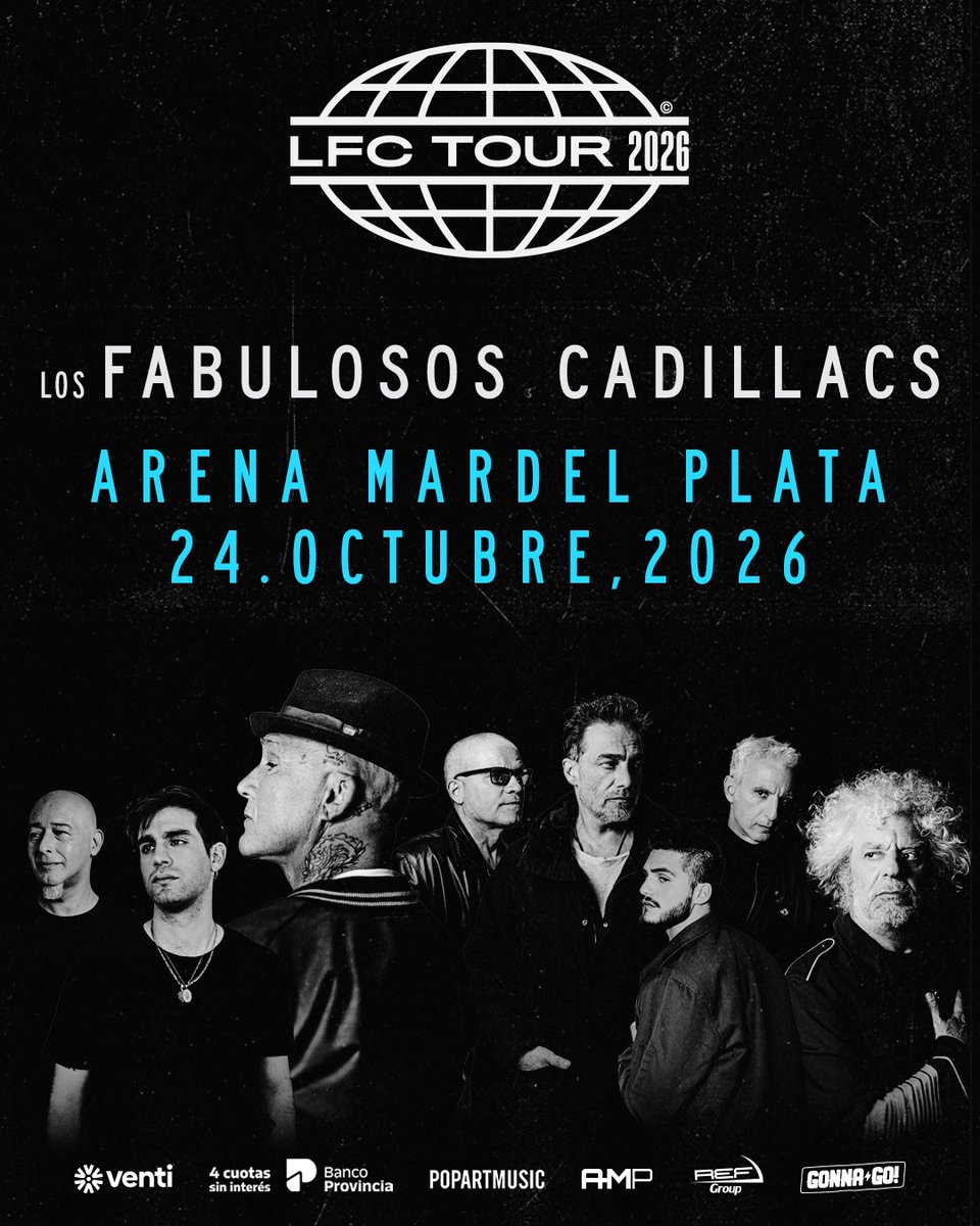 mardelplata's tweet photo. 🎶 ¡Regresan Los Fabulosos Cadillacs!
Después de 9 años, vuelven a la ciudad para hacer historia inaugurando el nuevo Arena Mar del Plata con dos shows: 24 y 25 de octubre.
📍 Av. Luro y San Juan, ex Los Gallegos. https://t.co/m8trzkggBh