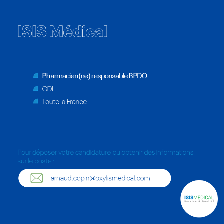 Isis__Medical's tweet photo. #emplois : ISIS Médical recrute de nouveaux collaborateurs et collaboratrices !  Découvrez les postes pour lesquels nos agences recrutent en septembre  : Technico-commercial(e)/Commercial(e), Délégué(e) respiratoire, Pharmacien(ne) responsable BPDO... 📧​Envoyez-nous votre CV ! https://t.co/vYhmJtGqCf