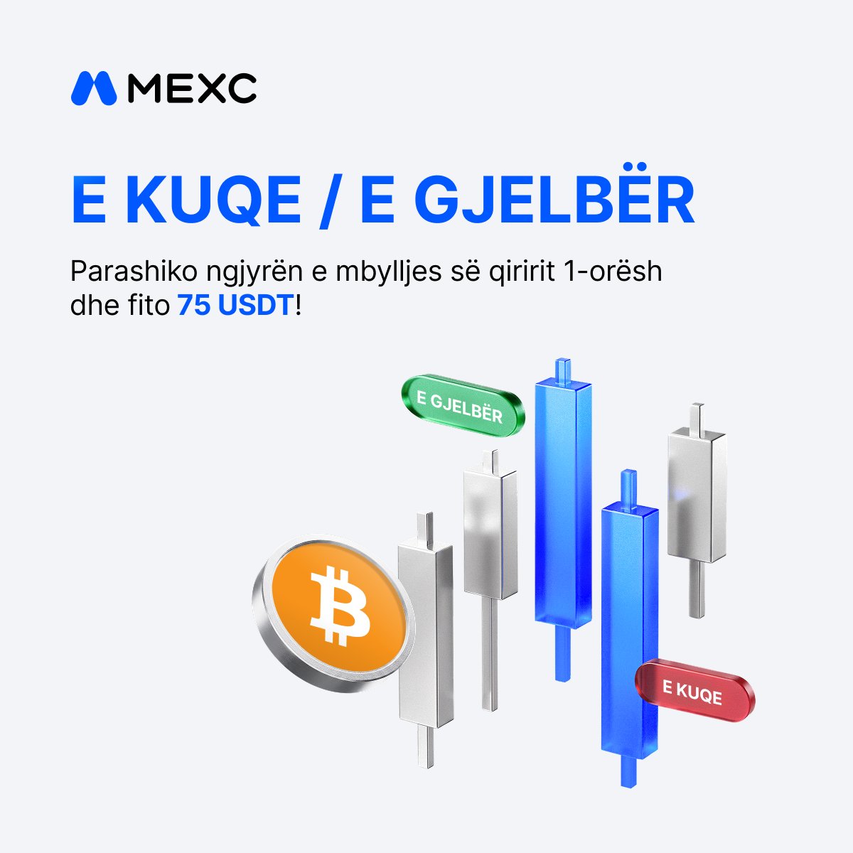 MEXCAlbania's tweet photo. 🎯 Parashiko qiririn e bitcoin:native! 🕯️🔥

Si mendon se do të mbyllet qiriri 1H i BTC më 9 Shtator, 18:00–19:00（UTC+2）？

🟢 Jeshil apo 🔴 Kuq?
💰 75 USDT për 3 fitues!

Si të marrësh pjesë:
✅ Ndiqni llogarinë tonë në X @MEXCAlbania .
✅ Komento përgjigjen tënde + MEXC UID.

⚠️ Shënim: Përdoruesit e identifikuar nga Risk Control nuk do të përfitojnë shpërblimin.

#MEXC #MEXCAlbania #Giveaway #Crypto #Bitcoin #USDT #Airdrop #Kripto #KomunitetiKripto #Shqipëri