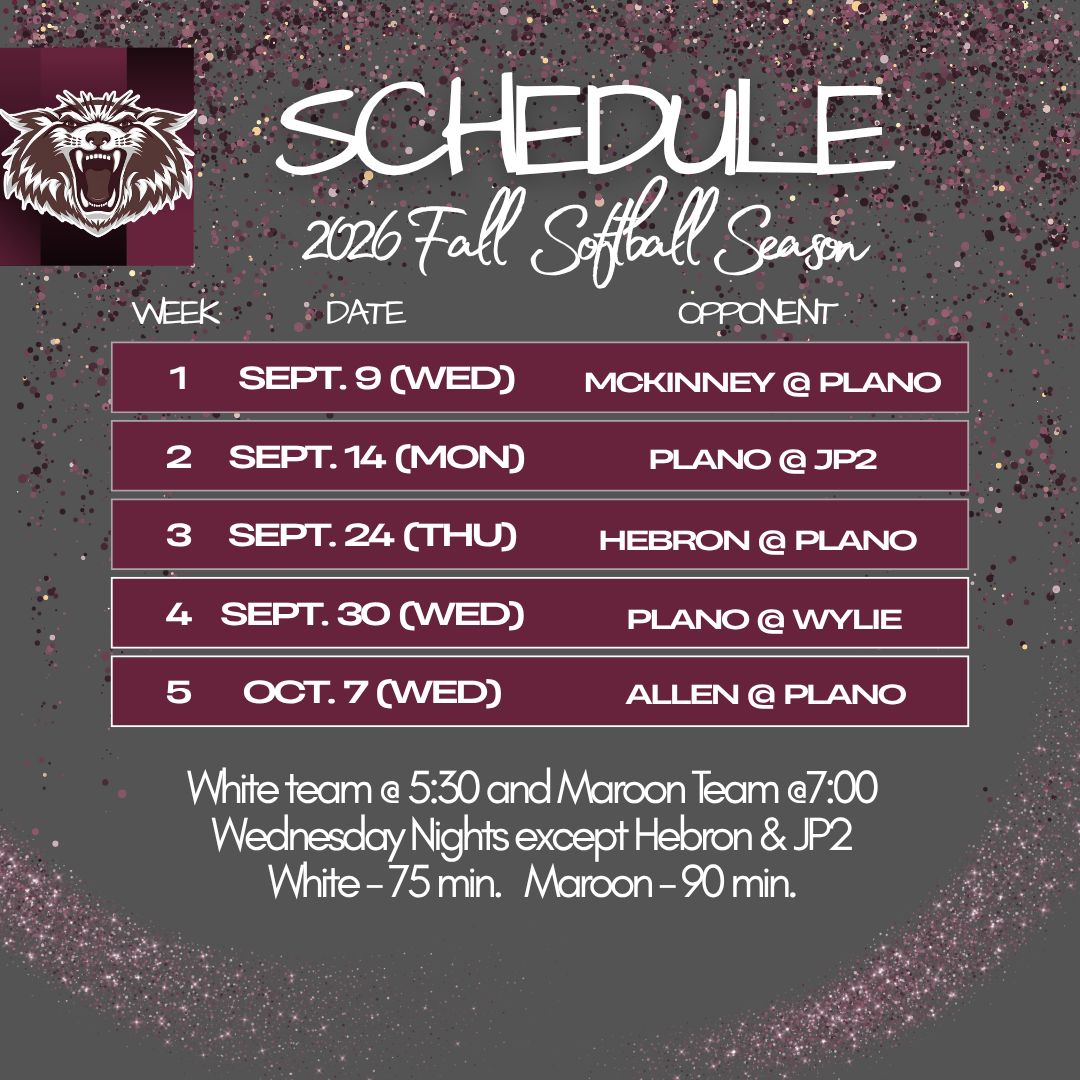 planosoftball's tweet photo. 🍁 The Wait is Over: Fall Softball Season Schedule is HERE! 🥎

Mark your calendars! We’re kicking off our fall season next Wednesday, and the full game schedule is officially locked in. Get ready for a great season on the field. https://t.co/jusfxeuwSK