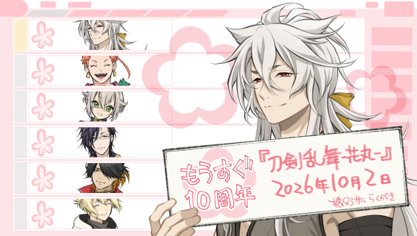 saruink's tweet photo. アニメ『刀剣乱舞-花丸-』10周年までカウントダウン
もしも花丸本丸で顕現順に部隊を組んだらIFらくがき08

ちょうど半分くらいなのでここで一区切りとしてあとは9/25頃から毎日カウントダウンします
ここまでありがとうございました、またよろしくおねがいします！ https://t.co/GVuXLxcg6g