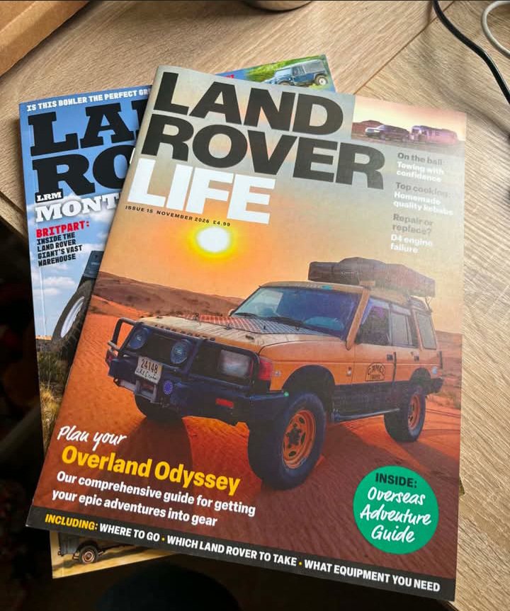SamWatson__'s tweet photo. Those splendid folk at Land Rover Monthly and Land Rover Life kindly asked me to write their Overseas Travel Guide which is out this next week in the October issue. Bumblebee has her best Sunday dress on in the cover shot ❤️
In the shops from Wednesday :) https://t.co/GHTVhXd7wm