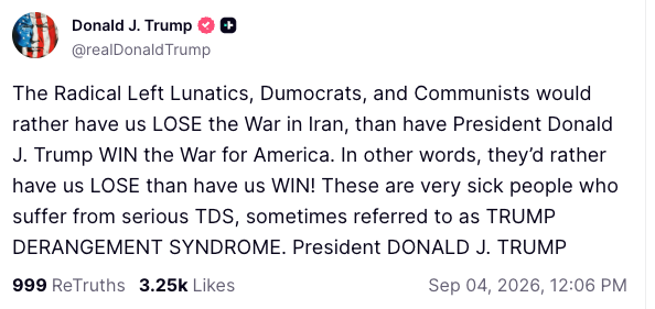 alexbward's tweet photo. Trump calls the Iran conflict a "war" a day after Vance said he wouldn't call it a "war." https://t.co/zDxqXpR3vr