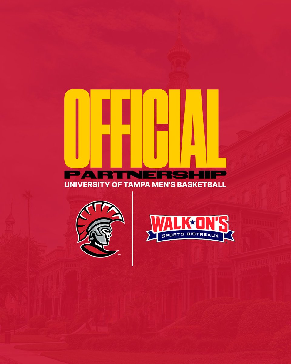 UTampaMBB's tweet photo. Thank you, Walk-On's, for being a restaurant partner of Tampa Men's Basketball for the 2026-27 season!
#TampaMBB🏀 #StandAsOne🛡️ https://t.co/RnfaqiIuJ0