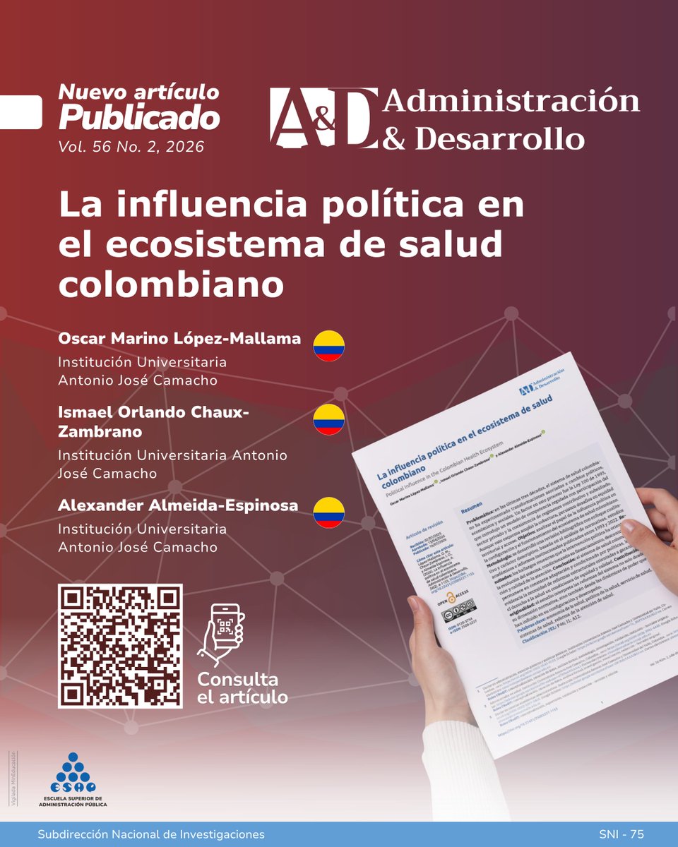 ESAPOficial's tweet photo. #ArtículoPublicado A&amp;D: La influencia política en el ecosistema de salud colombiano. 

🔗 Consúltalo en: 
https://t.co/gmEsAz01ye https://t.co/d6wbn9ce2W