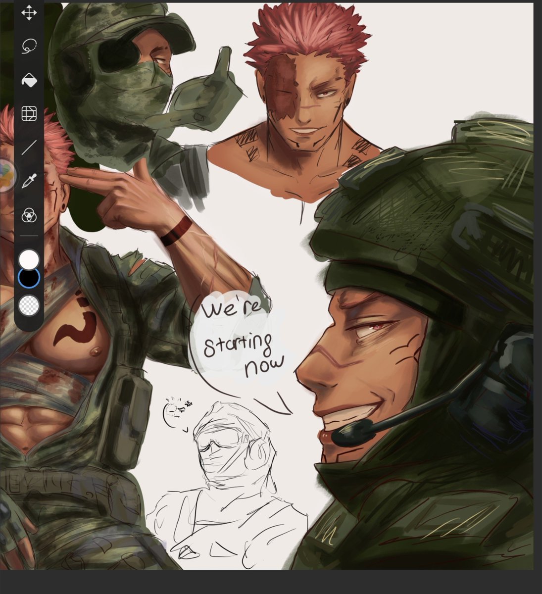 linwond's tweet photo. This art was banned on TOKTOK bruh 🙄🫩🫩🫩  ANYWAYS HI military sukuna #sukuna #jjk https://t.co/doCXB1MO3f