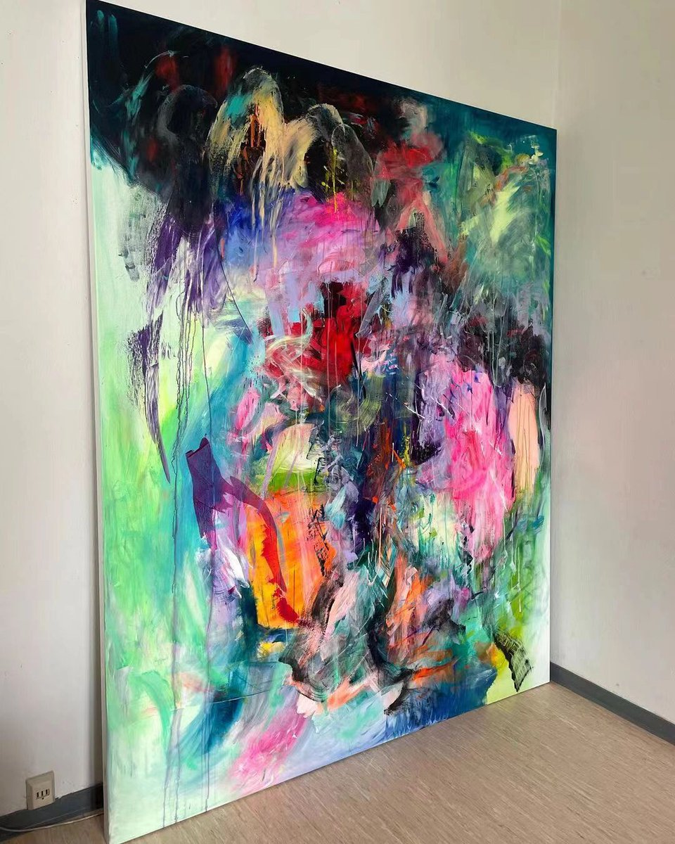 Pierre_Sagne's tweet photo. Exploring abstract brushstrokes and color harmony at today’s pop-up art studio—lost in the flow of creativity!， https://t.co/sq3HNb8PVT