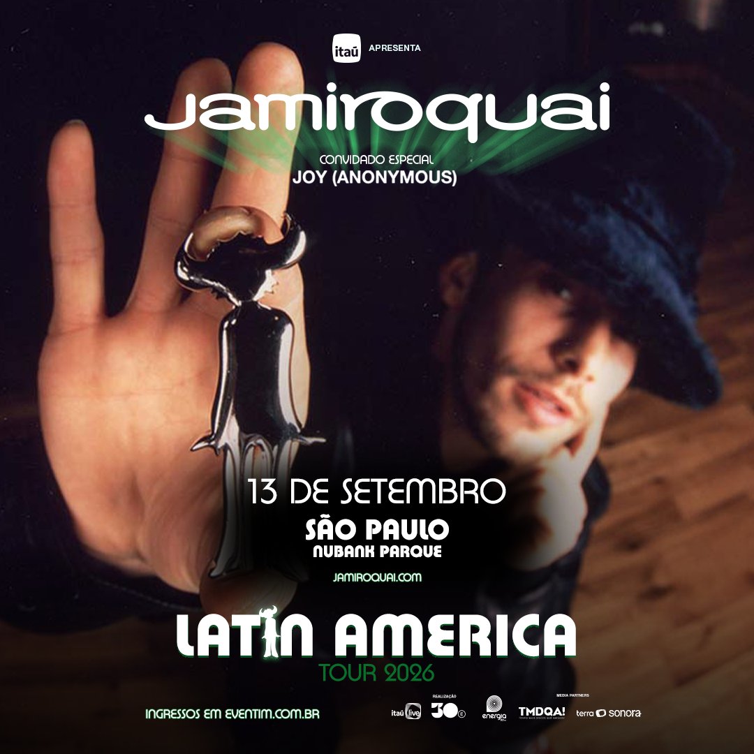 30ebr's tweet photo. Se pela TV já dá vontade de arrastar os móveis e dançar, imagina viver o Jamiroquai ao vivo em São Paulo? Uma noite de muito groove, hits e uma experiência que você não vai querer assistir de casa.

Clique e garanta já o seu ingresso!