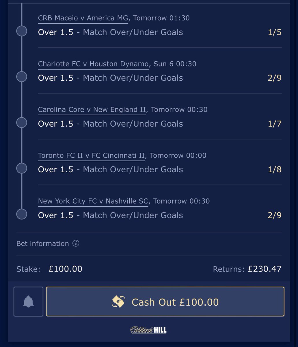 choicebetsuk's tweet photo. 🔥🔒 OVERNIGHT ULTRA BANKER 5-FOLD 🔒🔥
Click here to add to betslip: https://t.co/6bUACH3ofx

Keeping it simple tonight — JUST 2+ GOALS IN EACH GAME! ⚽️💥

🇧🇷 CRB Maceió v América MG — Over 1.5
🇺🇸 Charlotte FC v Houston Dynamo — Over 1.5
🇺🇸 Carolina Core v New England II — Over 1.5
🇺🇸 Toronto FC II v Cincinnati II — Over 1.5
🇺🇸 New York City FC v Nashville SC — Over 1.5

💷 STAKE: £100
💰 POTENTIAL RETURN: £230.47

🌙 WAKE UP TO A BOOM! 💥💰

Five games. Two goals needed in each. LET’S GET IT LANDED! 🔒⚽️🔥

#FootballTips #Over15Goals #UltraBanker #OvernightBanker #GoalsAcca #Acca #Be