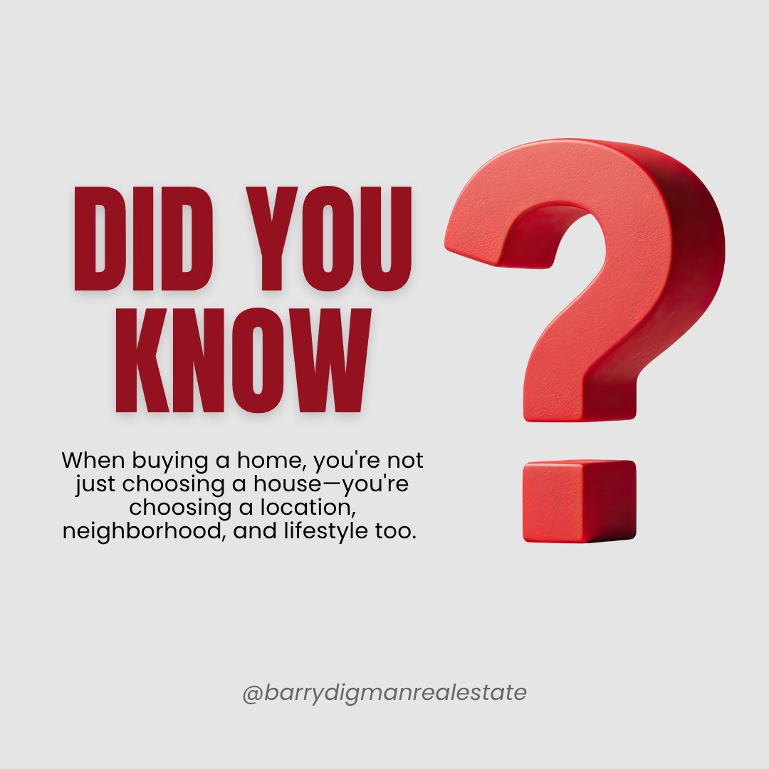Barrydigman's tweet photo. 🏡 Did you know? When buying a home, you're choosing more than just four walls—you’re choosing the neighborhood, the location, and the lifestyle that comes with it. 📍✨Finding the right place means finding a community that truly feels like home. ❤️ https://t.co/wo4MUWemzl