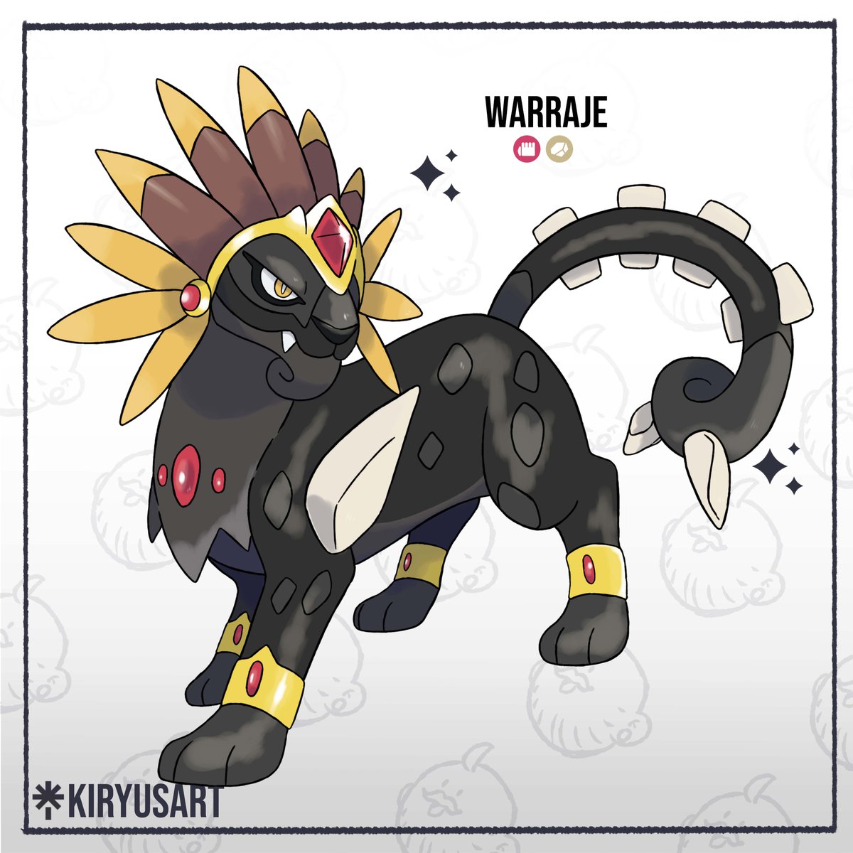 kiryusart's tweet photo. ✨Commission request ✨
Warraje 🐯
Designs by @VodHandof and @Blacks_pokeartz
- On X.

#art #digitalart #fakemon #pokemon https://t.co/ve318r1MDa