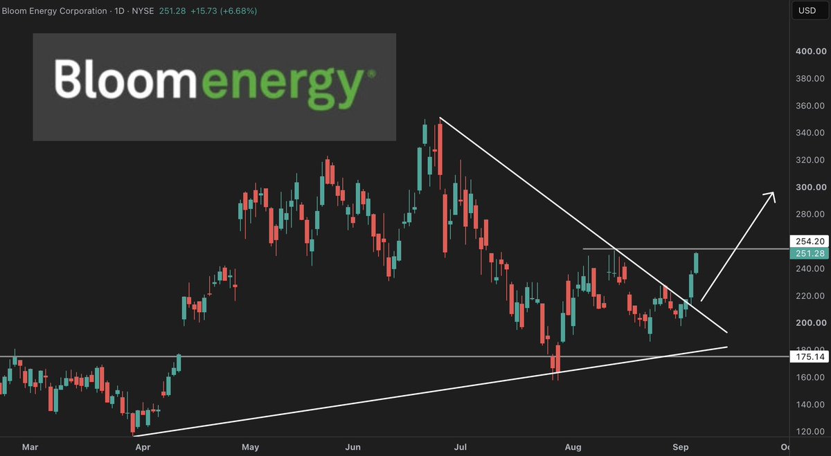 Thomas_james_1's tweet photo. BANG $BE now up 16% today after being included in the S&amp;P500 after hours.

From $217 to $270+

“ $BE is the next $BE “

It’s VERY important that you focus on the LEADERS in a HOT industry. This is where you’ll make the large bulk of your trading profits. https://t.co/hWHESvq90T