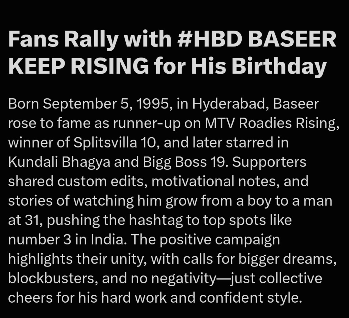 merii_marzi's tweet photo. Baseer Ali is absolutely dominating the internet right now. ✨ 

HBD BASEER KEEP RISING

#BaseerAli #BaseerSquad #TeamBaseer https://t.co/apEledydHa