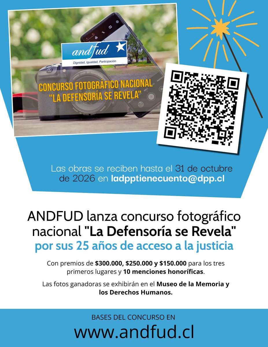 andfud's tweet photo. 📸 ¡Se abre el lente! ANDFUD lanza concurso "La Defensoría se Revela" 2026

👥 ¿Quién participa? Funcionarios/as, honorarios, defensores/as licitados o de convenio directo, alumnos en práctica y colaboradores externos.

👉 https://t.co/L1CIThZ0Y1 https://t.co/Js3zxkIMFf
