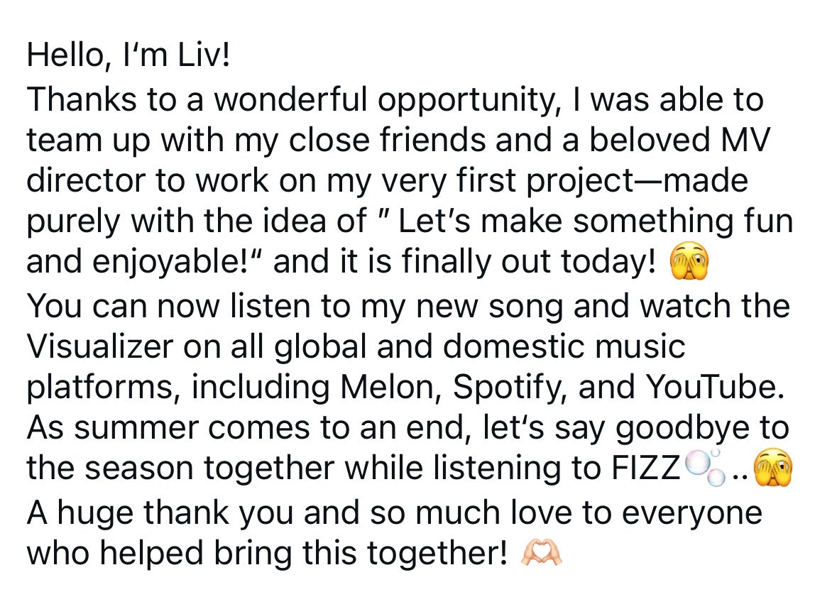 nugucrave's tweet photo. Liv from #IRRIS Has announced a new project she worked on with some friends, 'Slice Livs' with their song 'FIZZ' https://t.co/6WVoP3e1mz