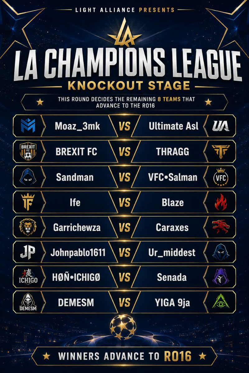 LightAlliance01's tweet photo. The table is set!!!!!
We move to the Knockout qualifiers.
What are you waiting for? Follow now to join in on the next and stay updated on this!!!! https://t.co/Ktj5SrKbo5