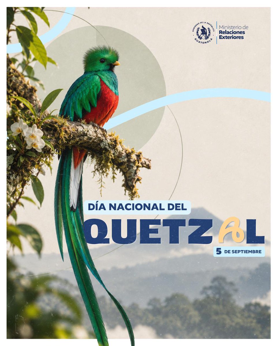MinexGt's tweet photo. Hoy se conmemora el Día Nacional del Quetzal, símbolo de libertad y de la identidad de Guatemala. Esta fecha recuerda la importancia de proteger la biodiversidad y conservar el patrimonio natural que distingue y enriquece al país. 🇬🇹 #DíaDelQuetzal
