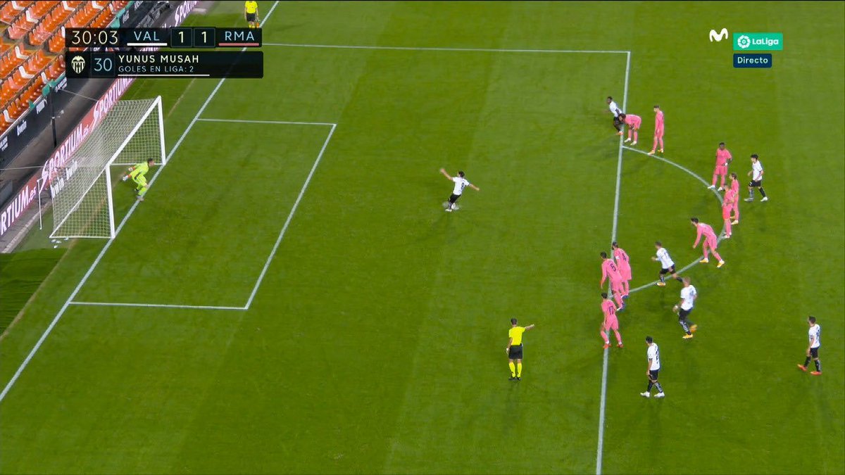 FJRealMadridCF's tweet photo. Algunos ni se acordarán de esta jugada, pero aquí mandaron repetir el penalti que falló el Valencia porque Lucas tenía el pie por encima de la línea, creo que sin pisar. https://t.co/BtJsPyiyRo