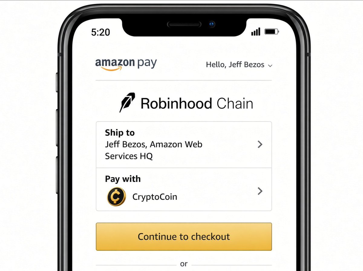 AMZNCryptoCoin's tweet photo. @vladtenev @tomwanhh @SteakhouseFi This is what bringing Amazon to Robinhood looks like.

https://t.co/w5TkN24NPt

0x446adb118f5f15f2a749e38288d4025b55f3e095 https://t.co/YUidkEAxJ7