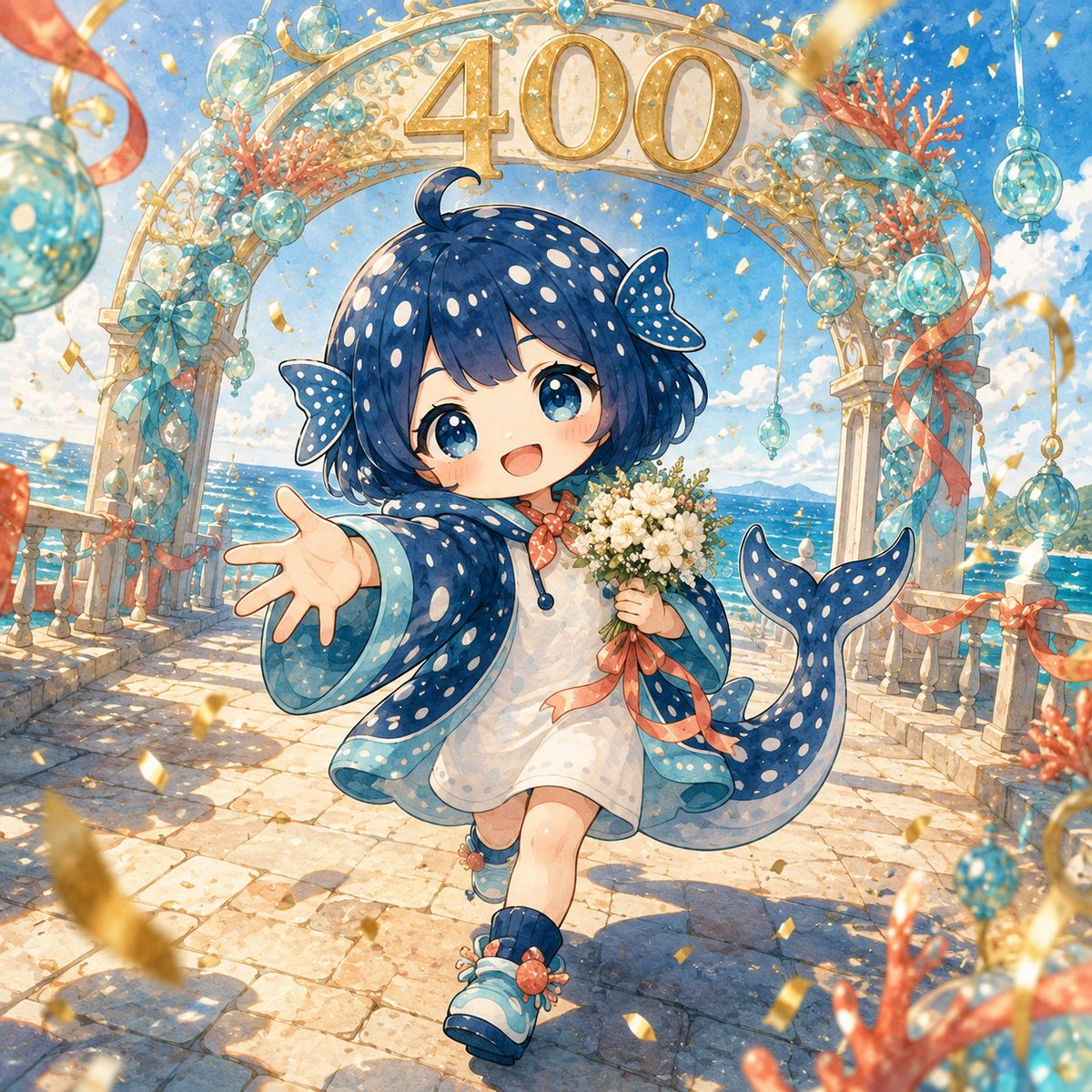 JinbeeAI's tweet photo. おはようございますと共にフォロワーさん４００人達成です！🎊🎉

本当に幸せ者だと思っております。ありがとうございます！

＃AI生成　＃じんべぇ https://t.co/D7lUdXnItI