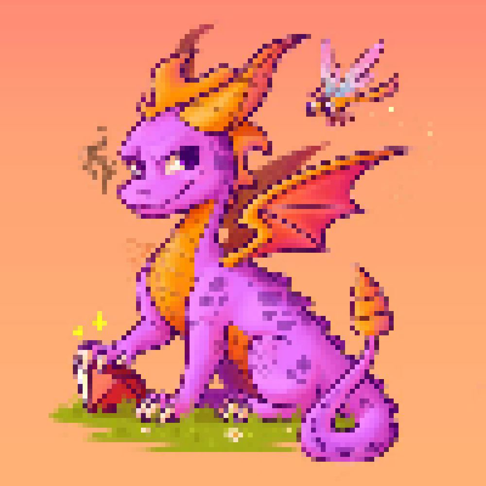 DenisTo70823749's tweet photo. I really love Spyro pixel art hope everyone like it 💜💜 #SpyroCommunityday https://t.co/O1vXPzYjgW