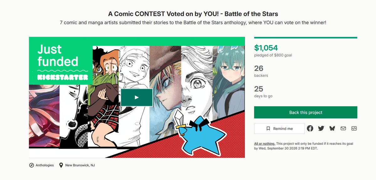 BurningStarCom's tweet photo. Over 1k raised in just the first couple of days!!
Come get your copy for the Battle of the Stars Anthology contest~ 🎉

https://t.co/ujYQlhQ9kC https://t.co/LhvRvScnTp