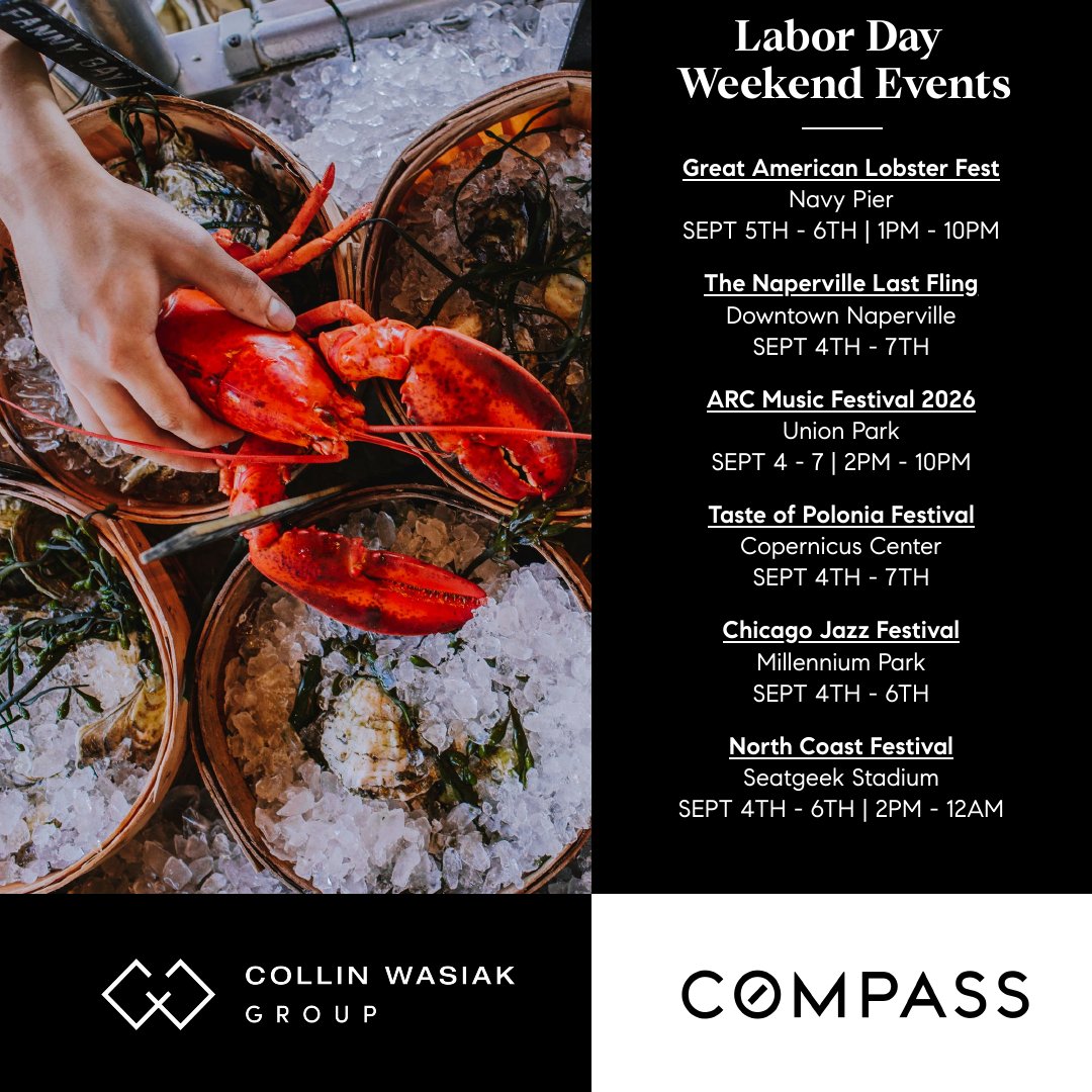 CollinWasiak's tweet photo. 🇺🇸 Its officially Labor Day Weekend!

Whether it's a concert or a boat ride, 🍖 Taste of Polonia or Lobster Fest - get outside, enjoy the warmth, &amp; celebrate the last days of summer! ☀️

😎 Check out the list below for #events all across the city! 

#chicago #thingstodo #citylife https://t.co/KMvWiOarS0