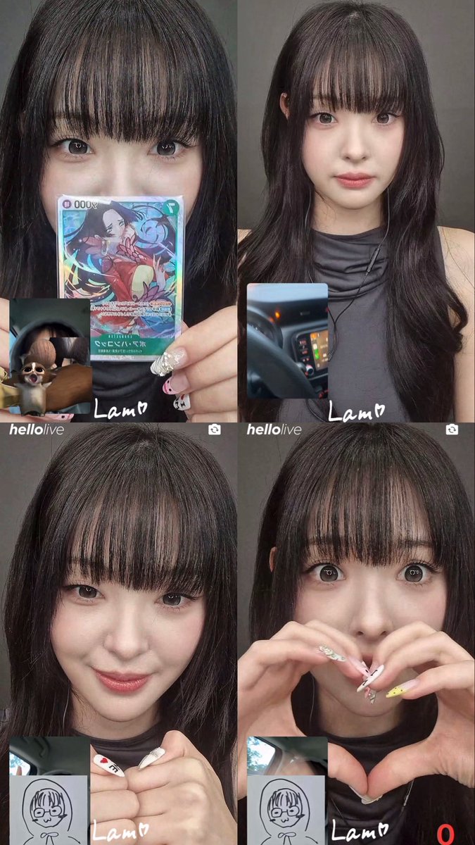 enthralynn's tweet photo. 260904 헬로라이브 hellolive 영통 

im so moved that lynn thought about showing me her favorite one piece character card first 😭❤️ i wasn't even gonna bring up one piece this call...

#트리플에스 #린
#tripleS #LYNN https://t.co/C9FFqgP2AY